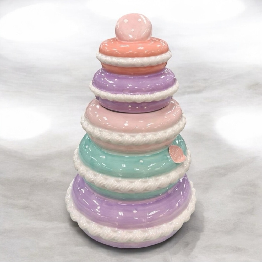 Peppermint & Pine Macaron Tree Cookie Jar / Canister Macaroon Decor - Picture 1 of 4